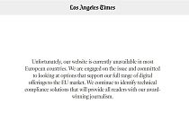 A message on the Los Angeles Times website