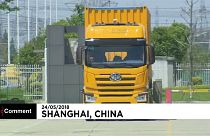 A driverless truck being tested in China