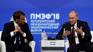 Macron e Putin, os conciliadores do Fórum Económico Mundial