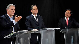 Presidential candidates Ivan Duque, German Vargas Lleras and Gustavo Petro