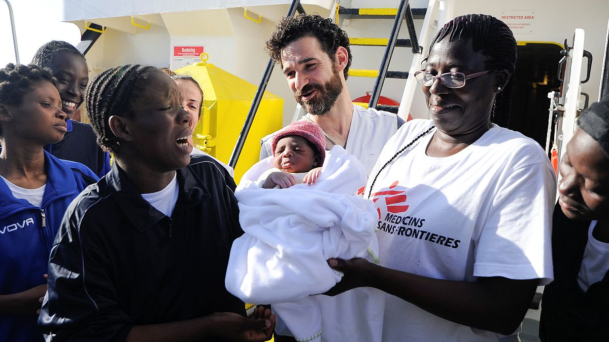 Baby born on humanitarian ship after mother picked up crossing the Mediterranean