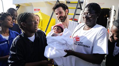 Baby born on humanitarian ship after mother picked up crossing the Mediterranean