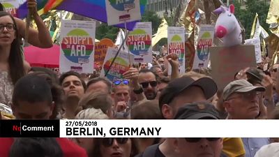 Face-à-face tendu entre pro et anti-AfD à Berlin