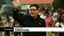 Un "Kim Jong Un" radieux dans les rues de Singapour