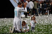 Real Madrid celebrate Champions League victory in Bernabeu stadium
