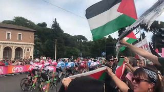 Pro-palästinensischer Protest beim Giro d'Italia