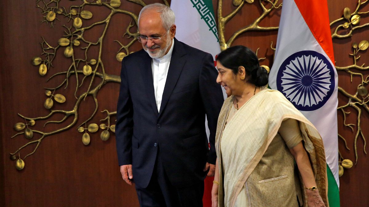 ملاقات محمد جواد ظریف و سوشما سوآراج، وزیر خارجه هند در دهلی نو