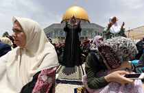 İsrail'e Brüksel'de ayakkabılı protesto