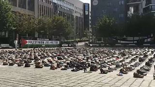4500 pares de sapatos em Bruxelas pela Palestina