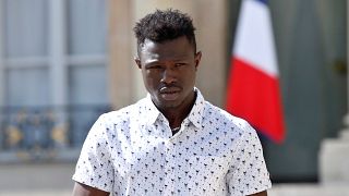 Mamoudou Gassama outside the Elysee Palace