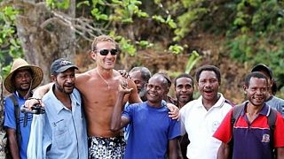 Radu Mazare, centre left, in a photo he sent Euronews from Madagascar