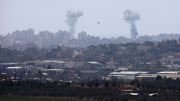 Israeli air strike in the Gaza Strip Israeli air strike in the Gaza Strip