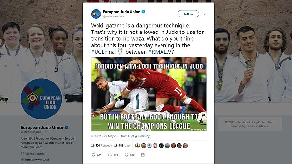 رابطة الاتحاد الأوروبي للجودو: "حركة التثبيت التي استخدمت ضد محمد صلاح ممنوعة حتى في الجودو" رابطة الاتحاد الأوروبي للجودو: "حركة التثبيت التي استخدمت ضد محمد صلاح ممنوعة حتى في الجودو"