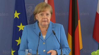 Angela Merkel speaks at the Soling memorial ceremony