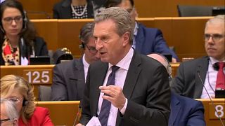 Comissário Guenther Oettinger no Parlamento Europeu