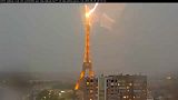 Eiffel Tower struck by lightning