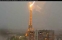Eiffel Tower struck by lightning