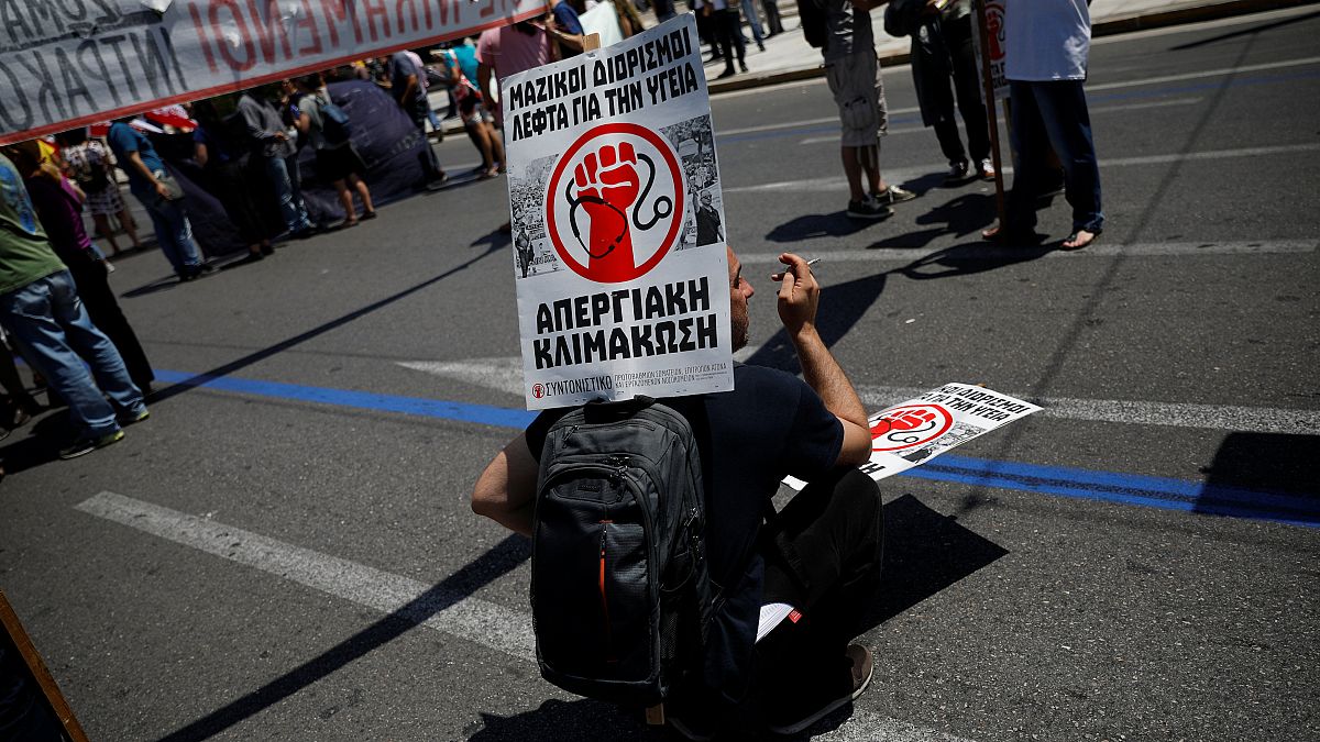 Striking Greek workers brought Athens to a halt on Wednesday