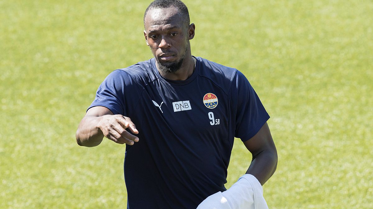 Usain Bolt follows his footballing dream in Norway