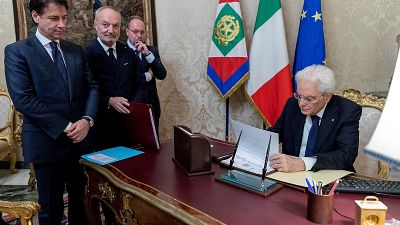 taly's PM-designate Giuseppe Conte and President Mattarella