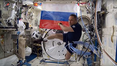 Watch: Cosmonauts show off football skills ahead of World Cup