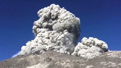 Η στιγμή έκρηξης του ηφαιστείου