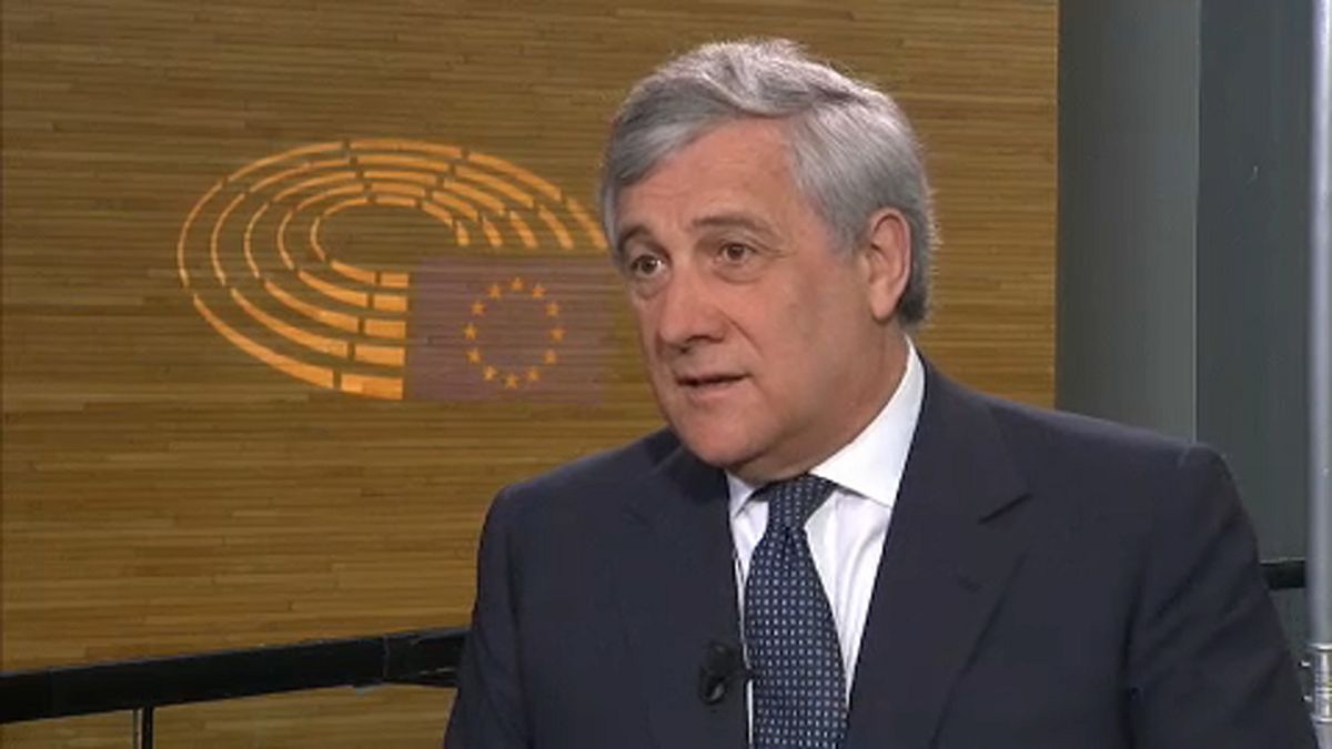 Ο πρόεδρος του Ευρωπαϊκού Κοινοβουλίου, Αντόνιο Ταγιάνι.