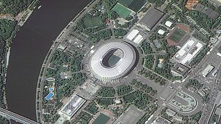 Estádio Luzhniki, palco do jogo de estreia do Mundial, viosto do espaço