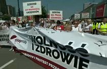 Thousands of people in Warsaw protest against compulsory vaccinations