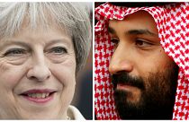 بن سلمان ولیعهد عربستان و ترزا می نخست‌وزیر بریتانیا