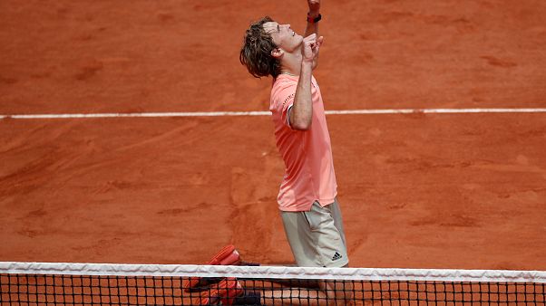 Alexander Zverev nach seinem Sieg im Achtelfinale Alexander Zverev nach seinem Sieg im Achtelfinale