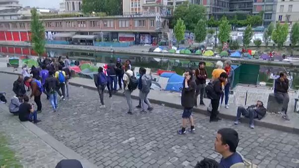 Two illegal migrant camps are being cleared in Paris Two illegal migrant camps are being cleared in Paris