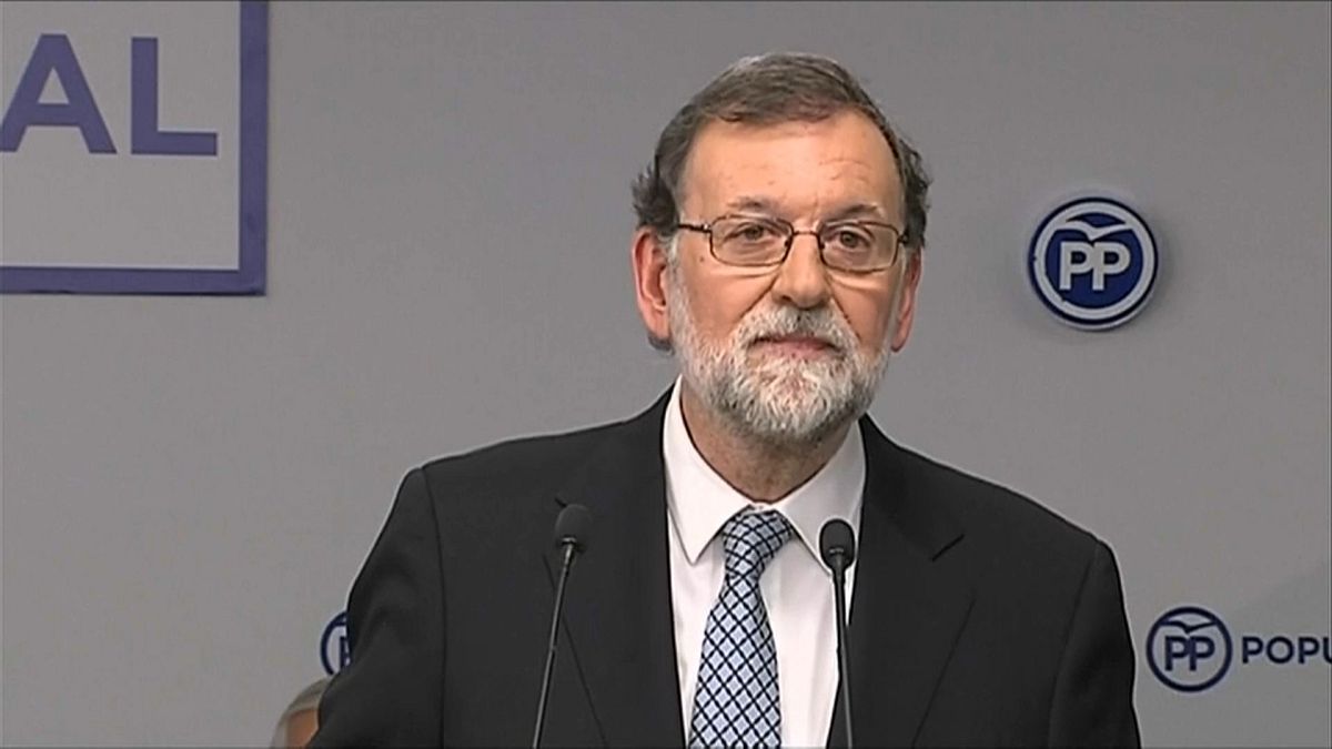 Mariano Rajoy en el momento de anunciar que deja la política