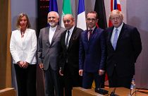 EU foreign ministers with Iran's Javad Zarif
