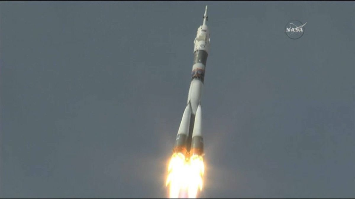 Soyuz blasting off for the ISS