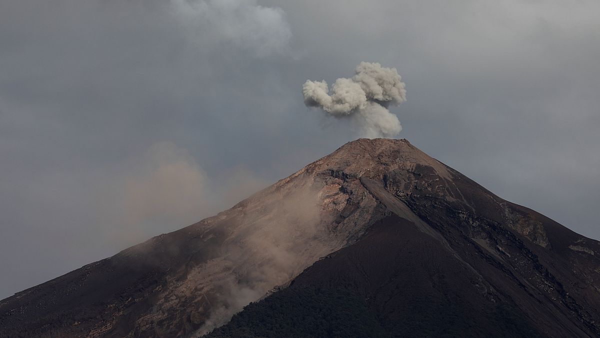 The Fuego volcano is seen from Alotenango, Guatemala 
