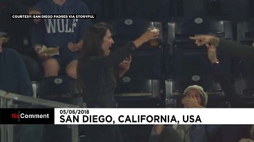 Etats-Unis: une balle de baseball finit sa course dans... un verre de bière