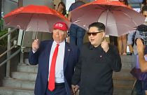 Schon da: "Kim und Trump" in Singapur