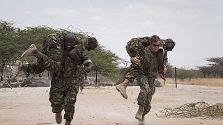 Kenyan and U.S. troops during a combined task force in September 2016. 