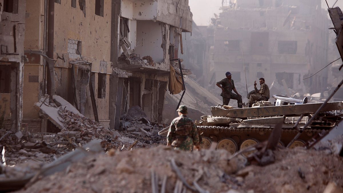 عکس آرشیوی از سربازان ارتش سوریه در منطقه حجر الاسود در جنوب دمشق