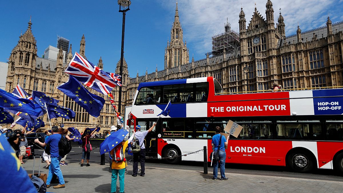 Anti-Brexit demonstrators protest in London