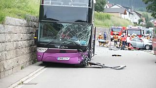 Nine British teenagers injuried in double decker bus crash in Germany