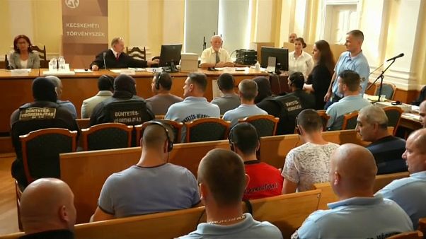 جلسة اصدار الحكم على المتهمين الذين تسببوا بموت 71 شخصا في شاحنة. جلسة اصدار الحكم على المتهمين الذين تسببوا بموت 71 شخصا في شاحنة.