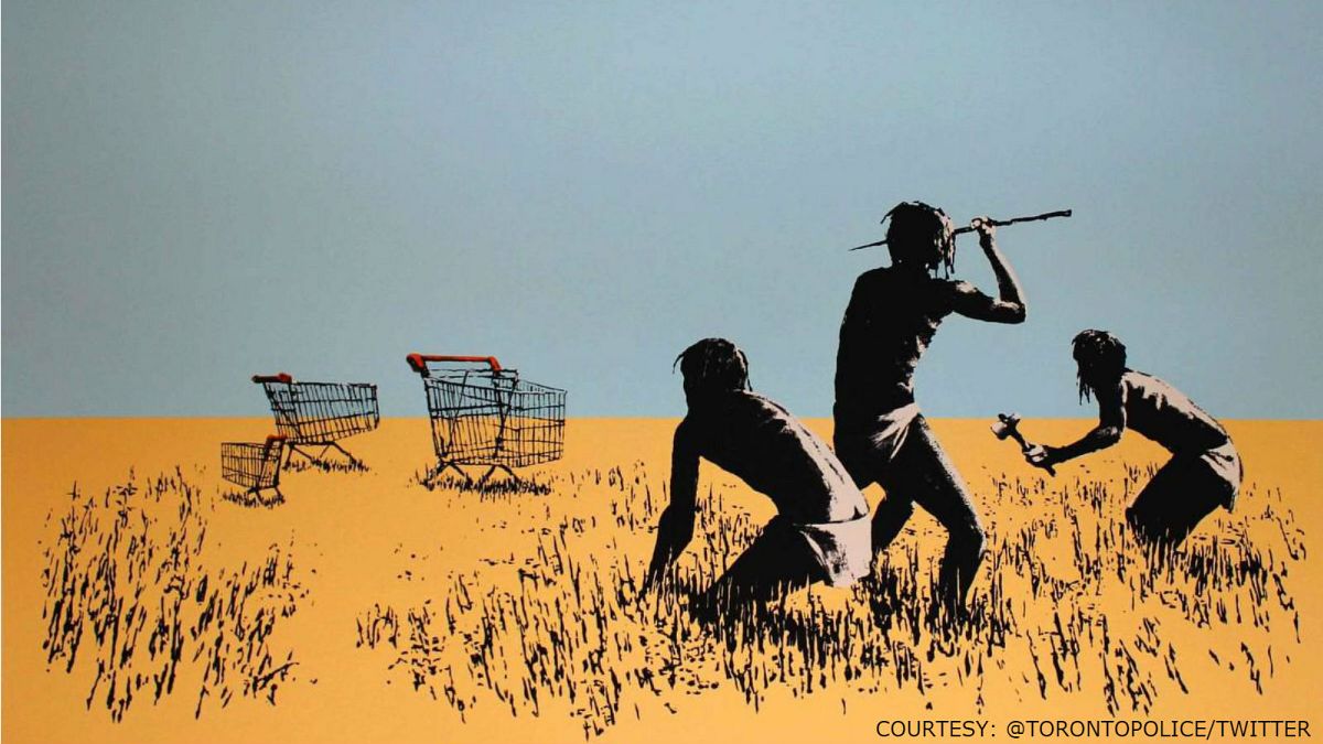 Watch: Thief steals €30K Banksy artwork from Toronto exhibition
