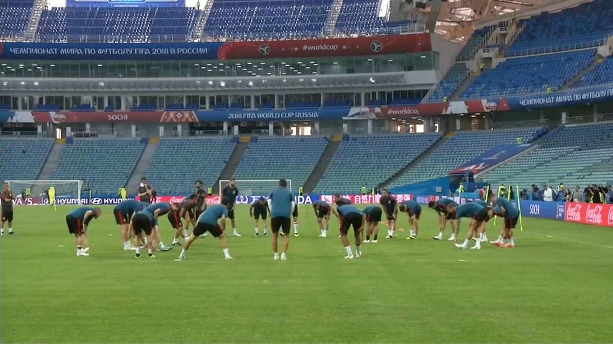 Spain's World Cup squad in training