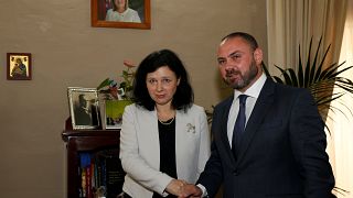 Vĕra Jourová com o ministro da Justiça maltês, Owen Bonnici