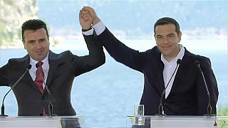 Greek and Macedonian prime ministers hail deal on new name for FYROM.