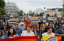 Participants attend the Equality March in Kiev