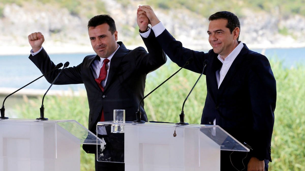 Greek PM Tsipras and Macedonian PM Zaev 