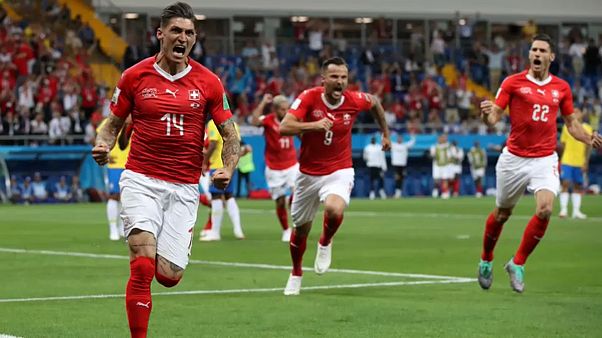 Freude nach dem Schweizer Ausgleichstreffer Freude nach dem Schweizer Ausgleichstreffer